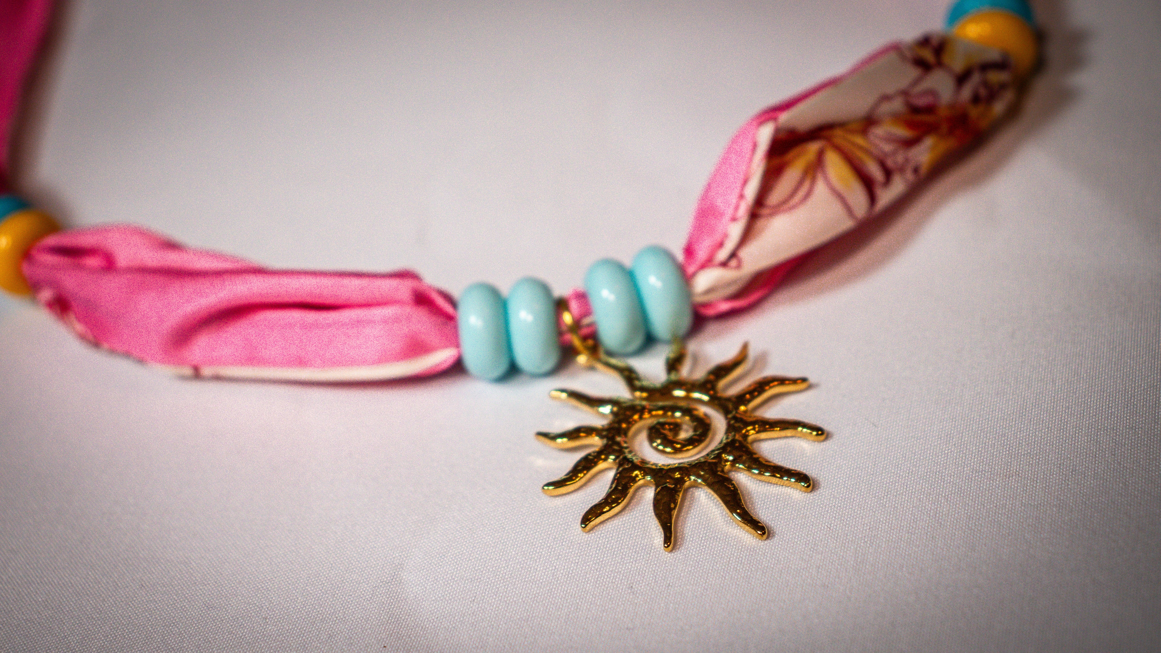 Pink Sunny Scarf Necklace