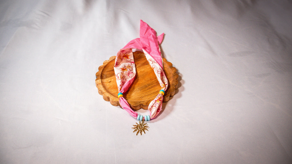 Pink Sunny Scarf Necklace