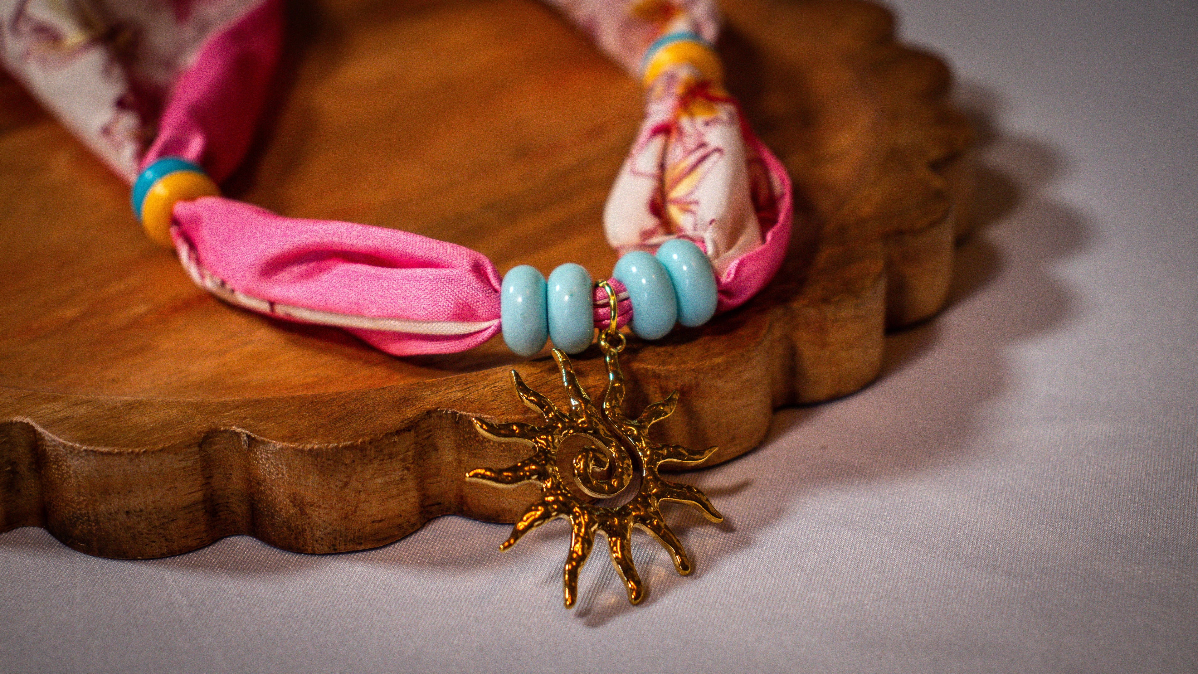 Pink Sunny Scarf Necklace