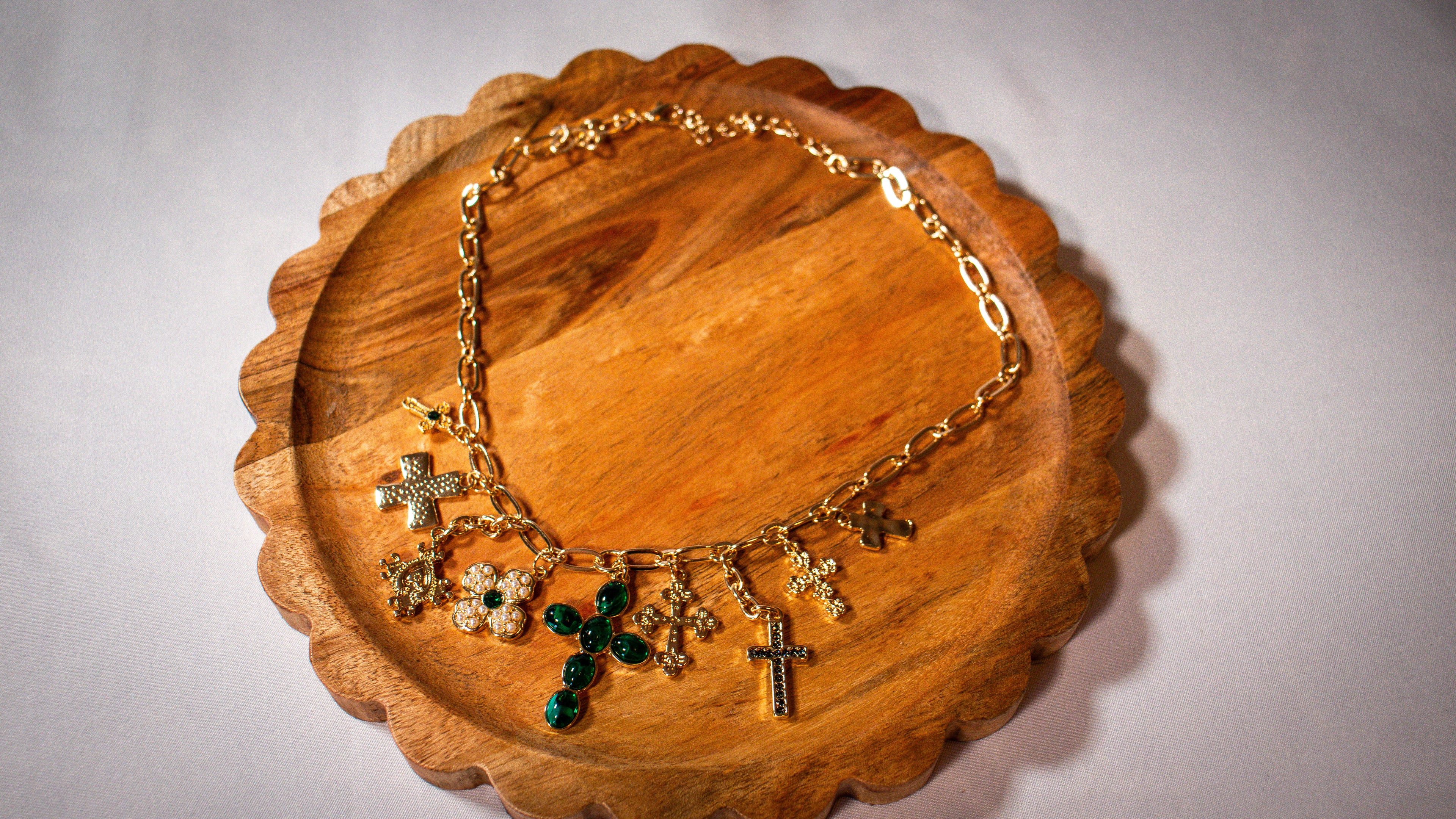 Green Cross Necklace