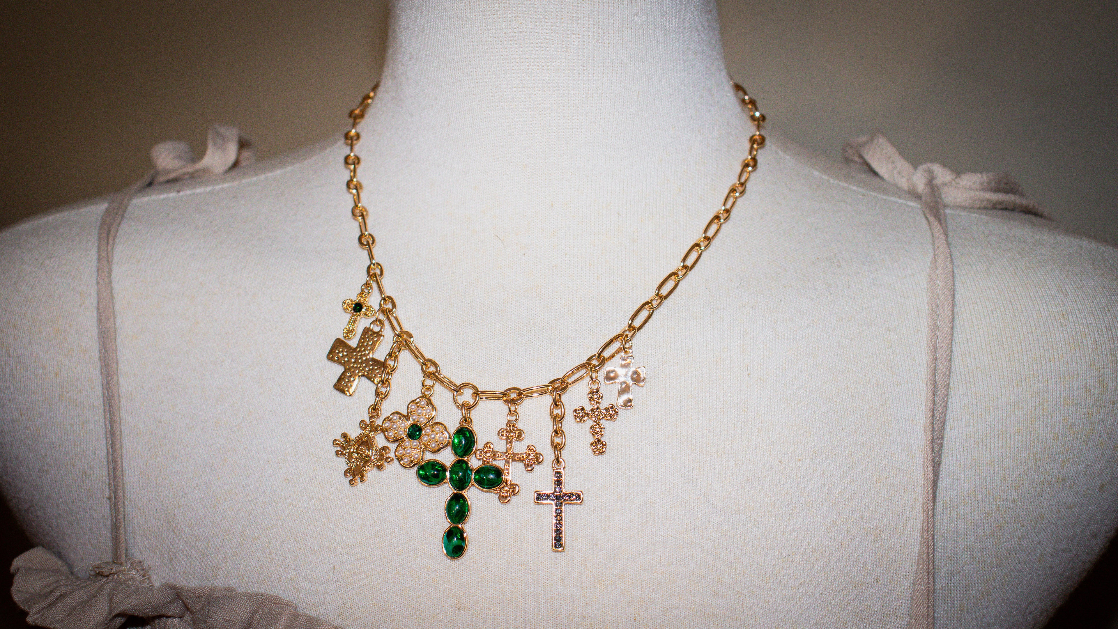 Green Cross Necklace