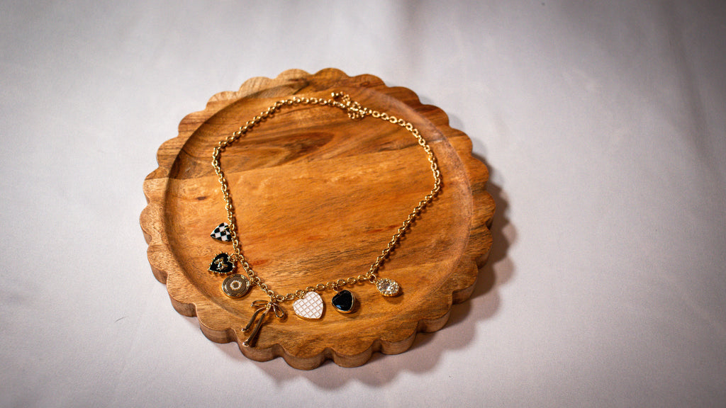 Checker Heart Charmed Necklace