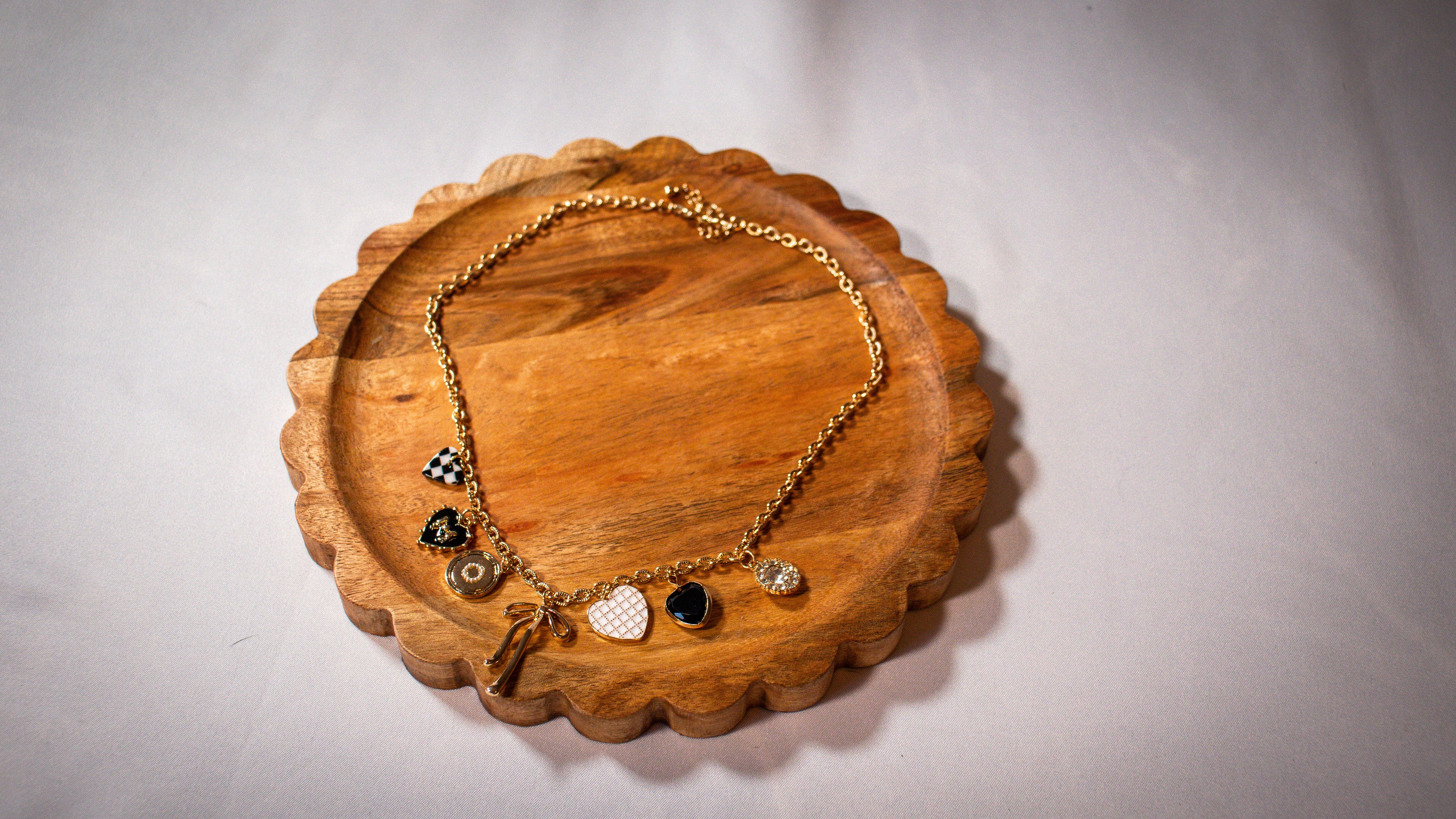 Checker Heart Charmed Necklace