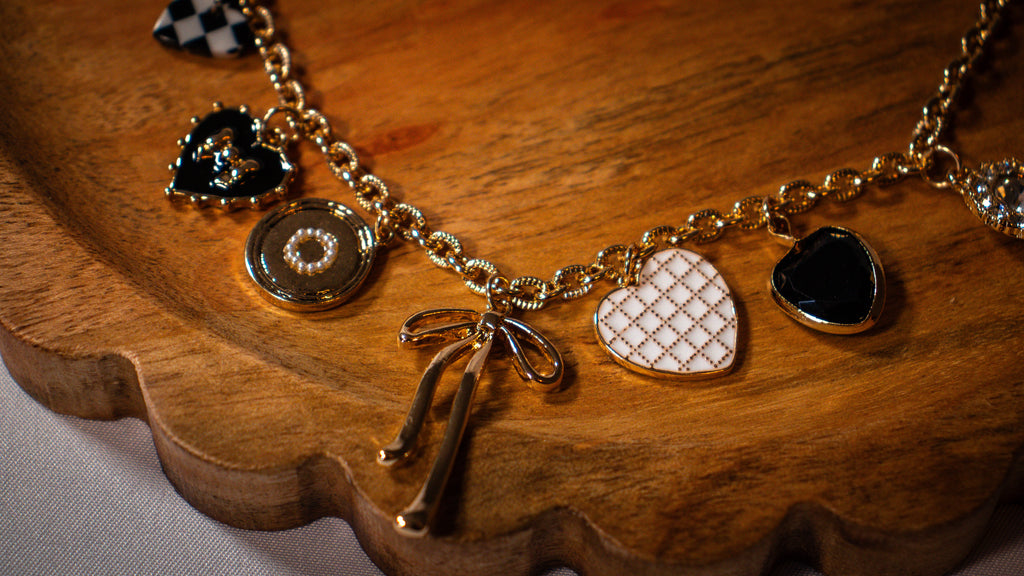 Checker Heart Charmed Necklace