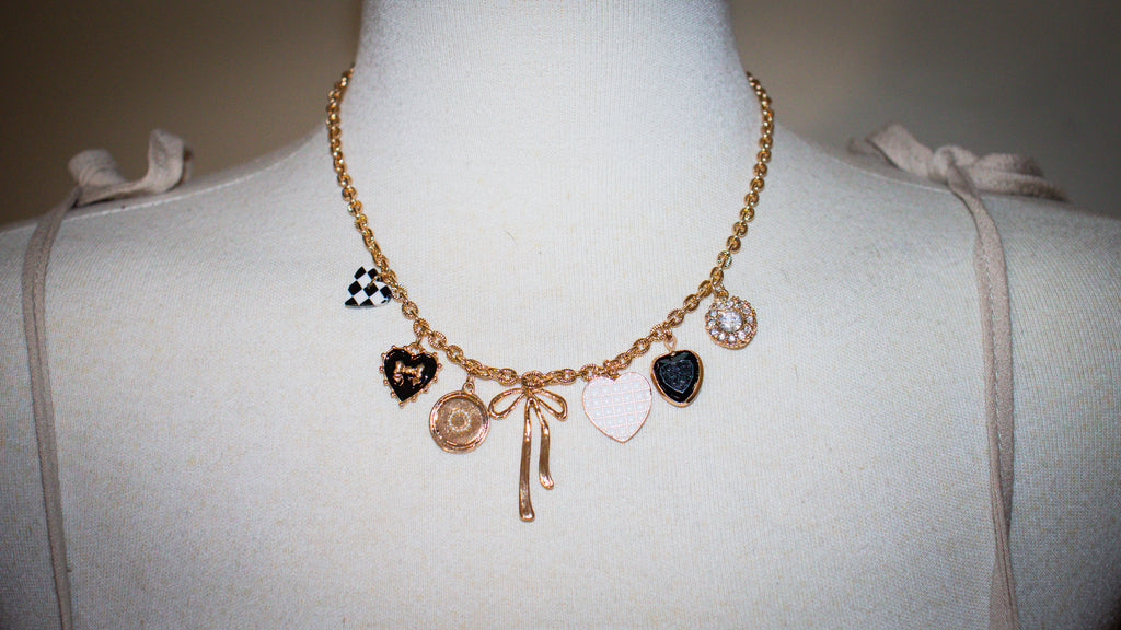 Checker Heart Charmed Necklace