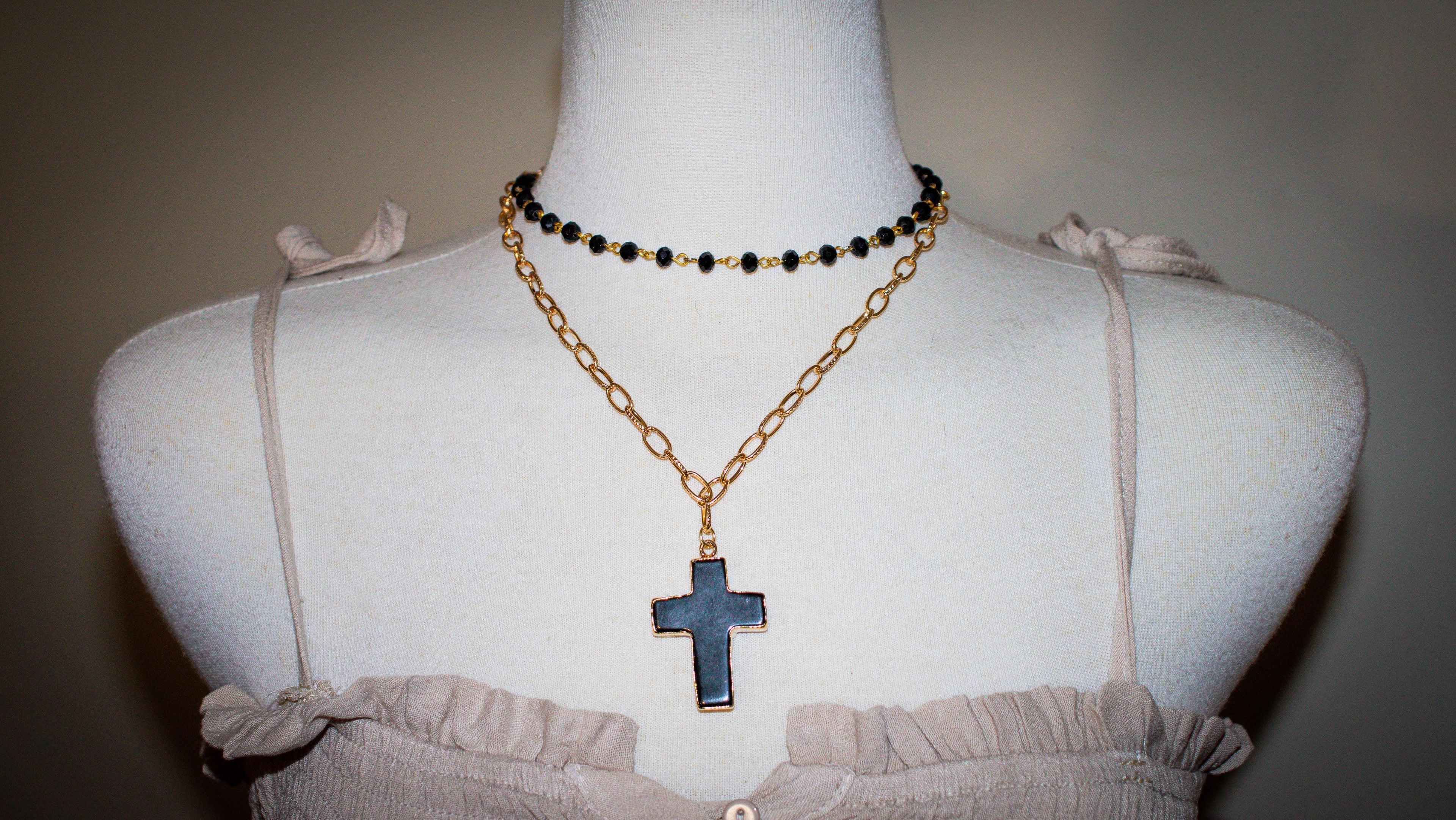 Black Cross Necklace