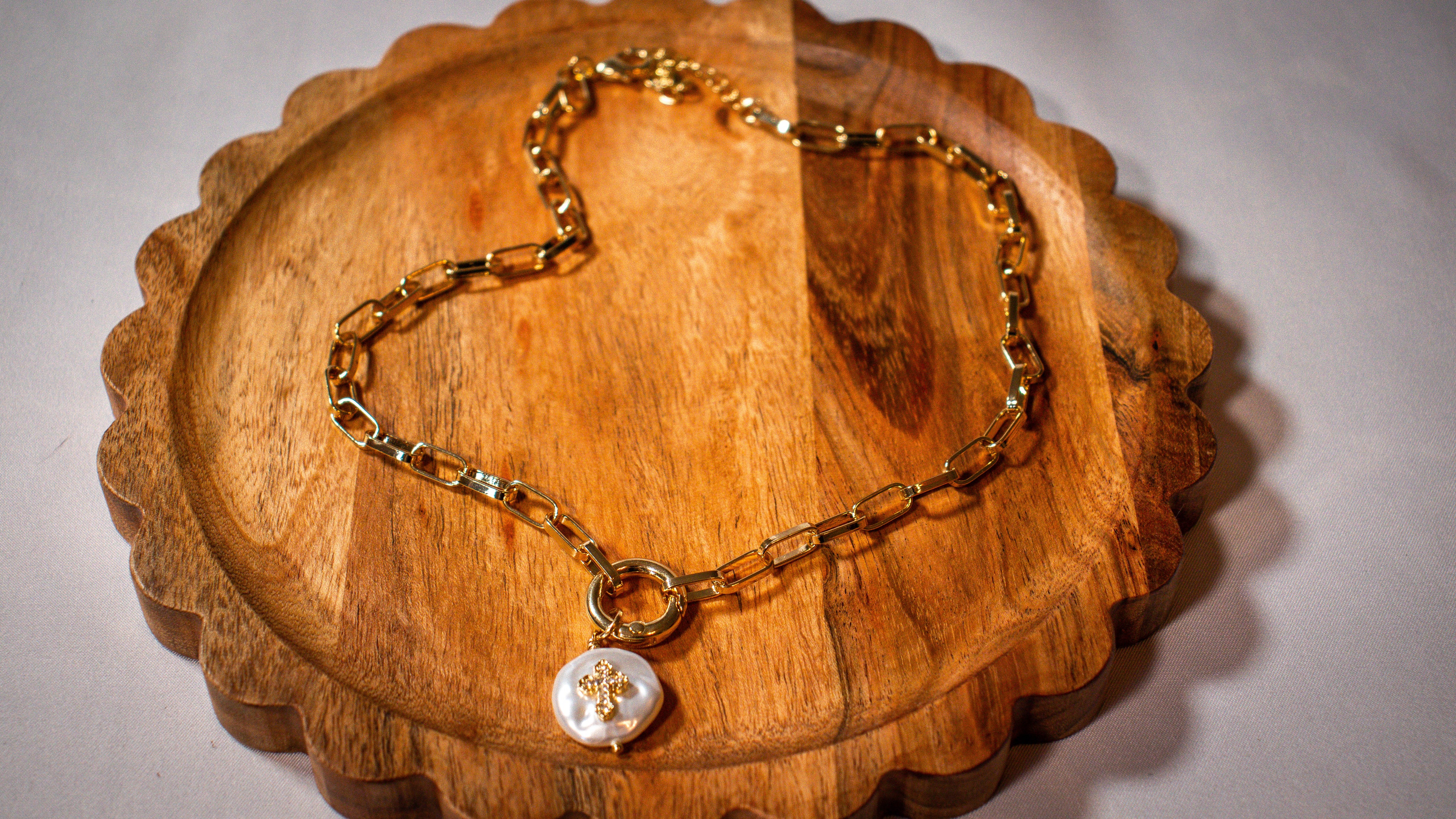 Pearl Cross Necklace