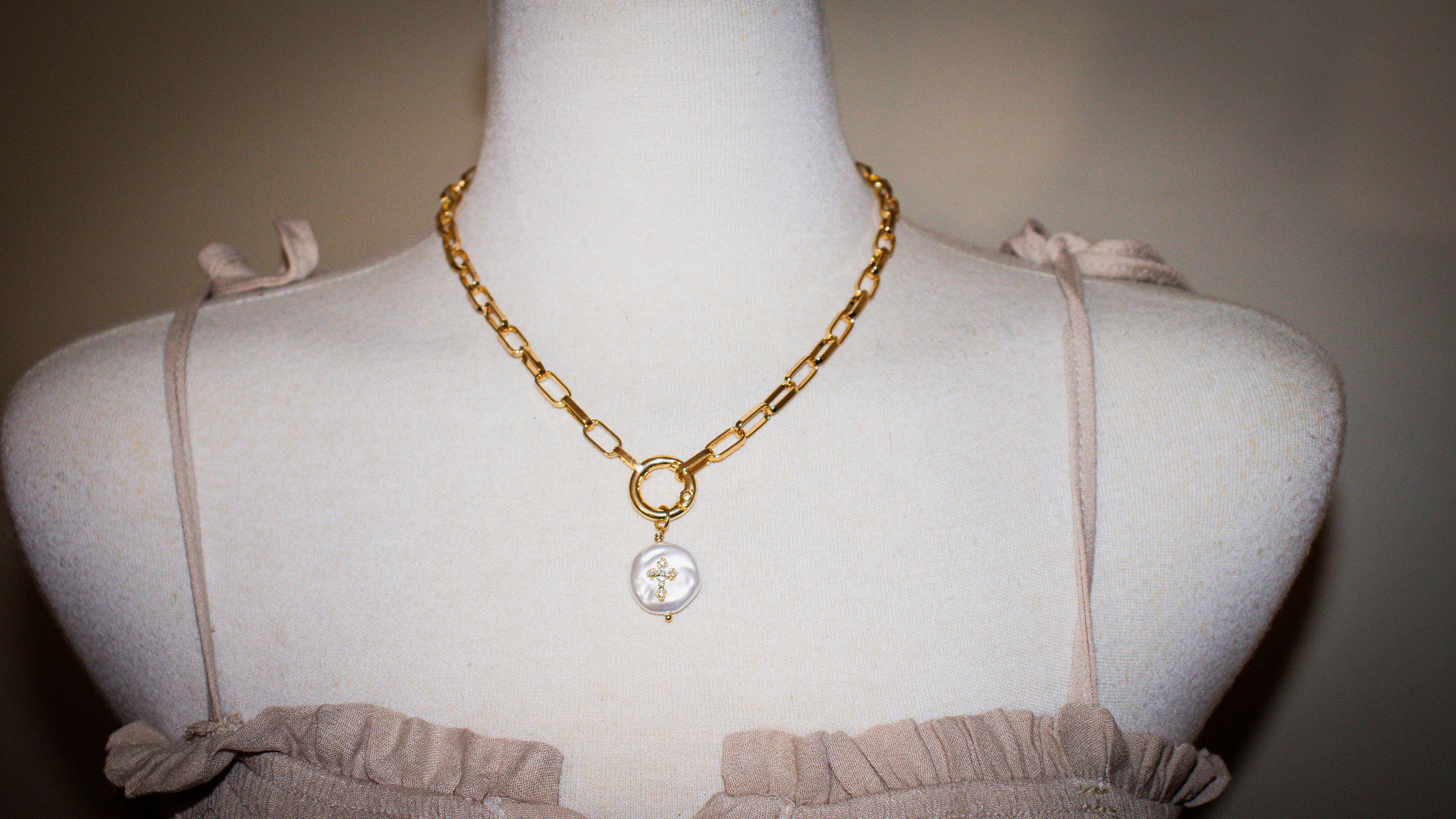 Pearl Cross Necklace
