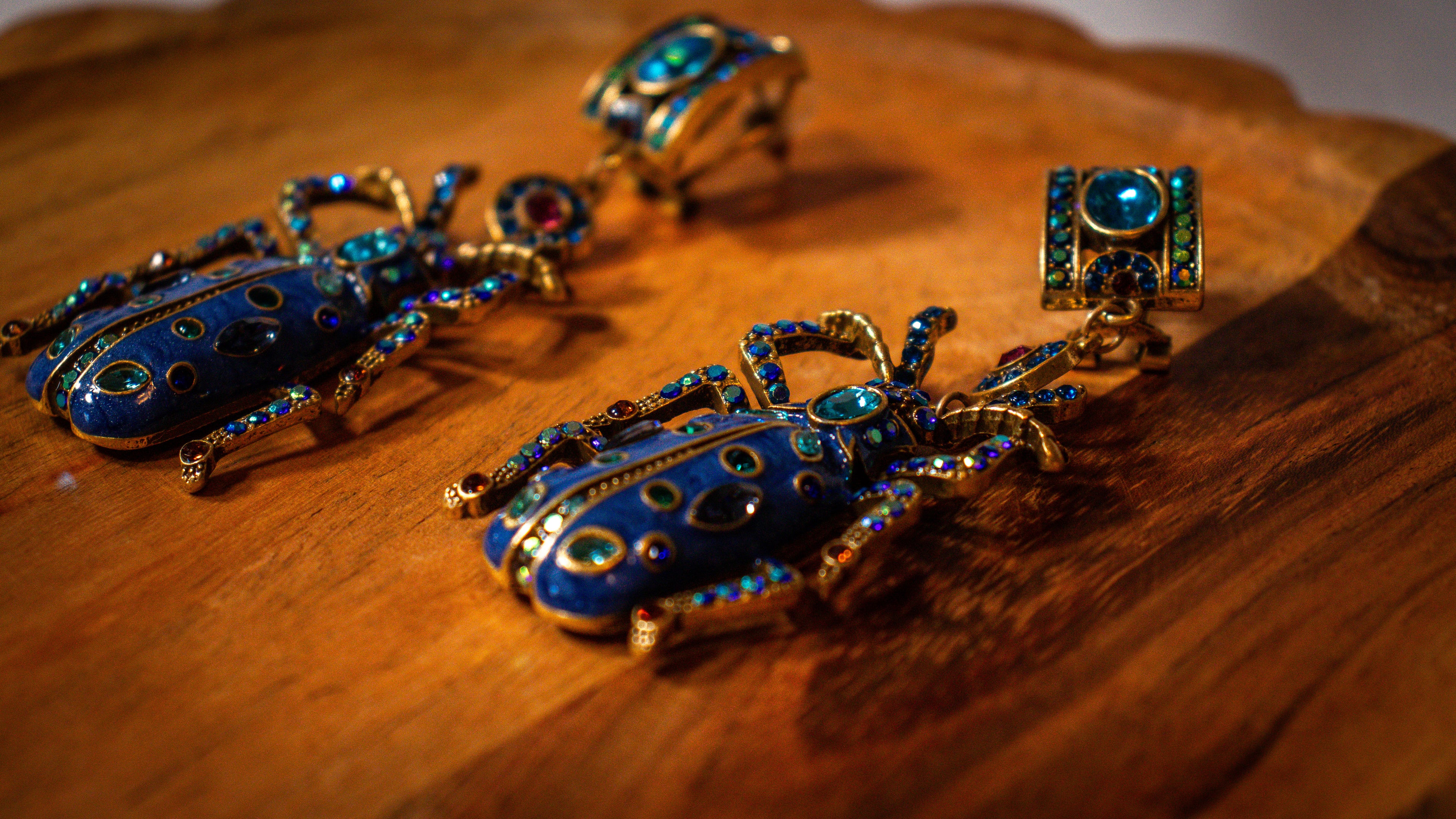 Blue Beetle Earrings