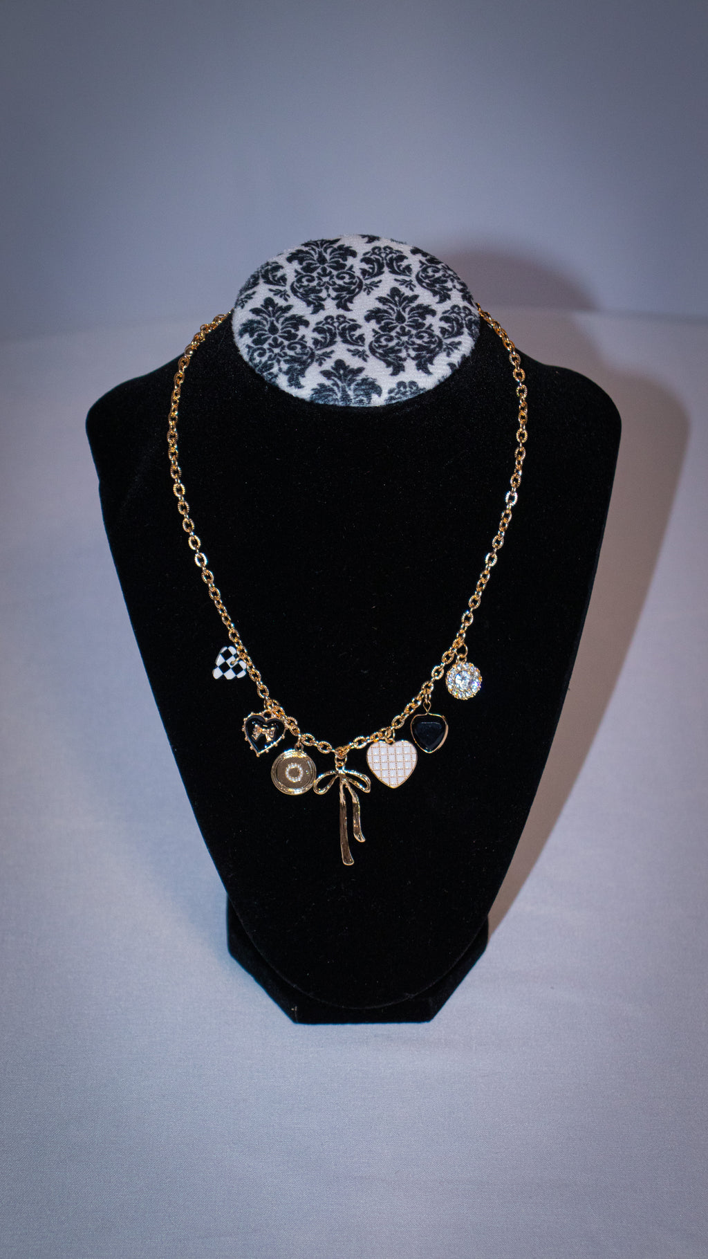 Checker Heart Charmed Necklace