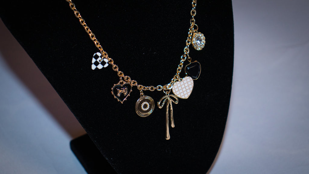 Checker Heart Charmed Necklace