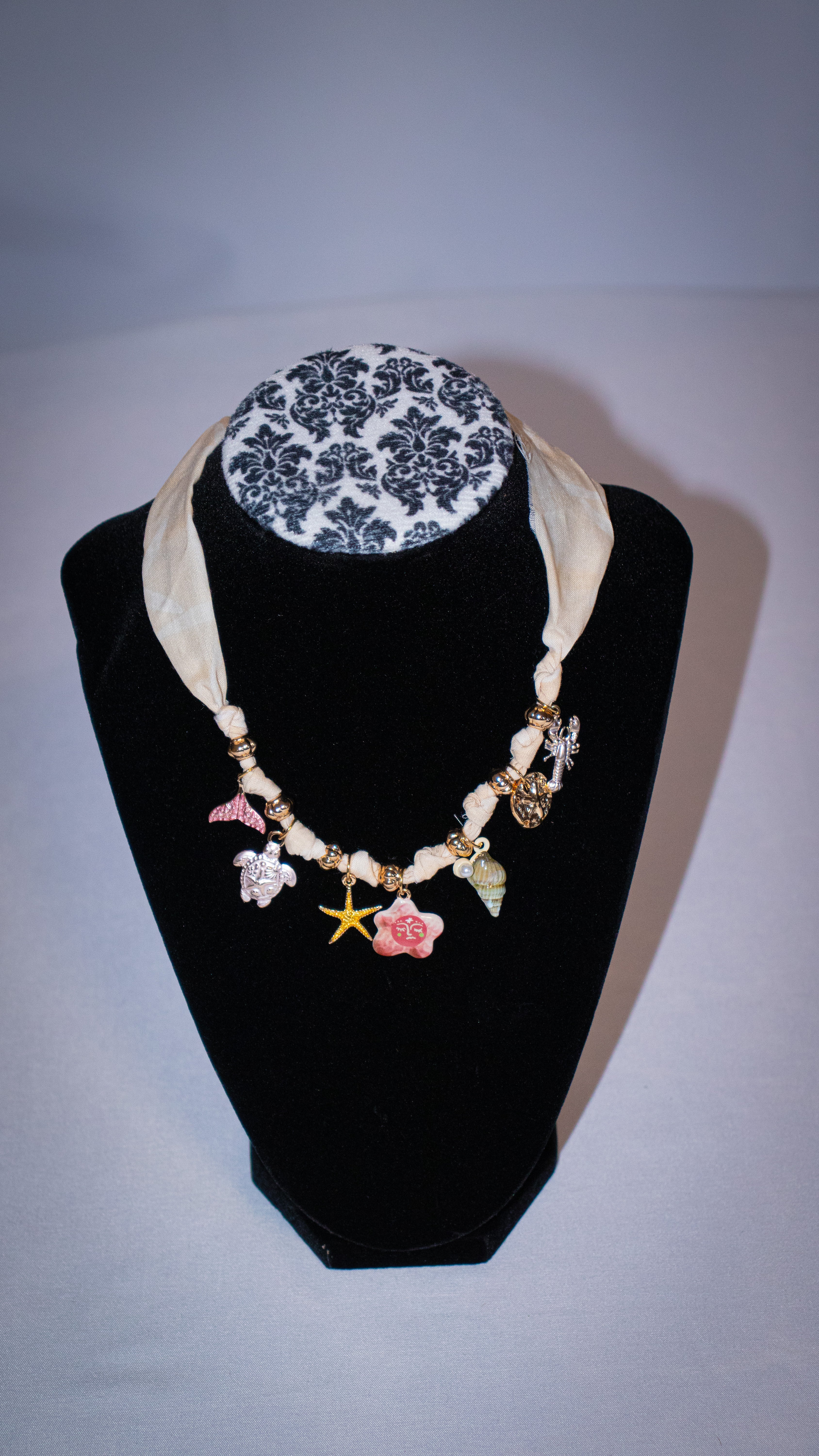Summer Starfish Scarf Charmed Necklace