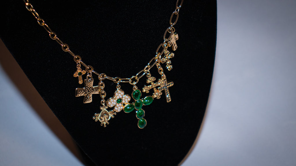 Green Cross Necklace
