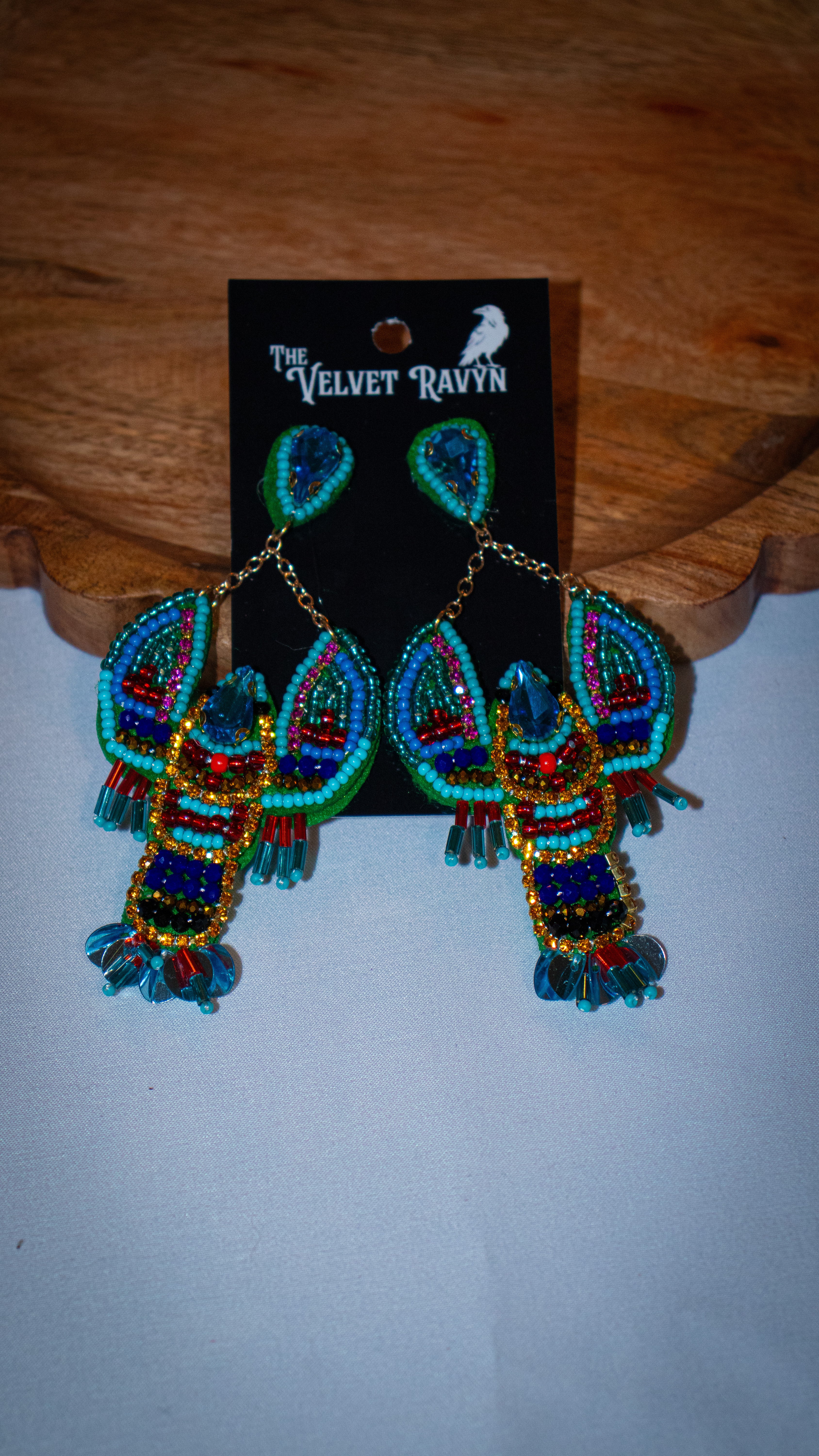 Blue Lobster Earrings
