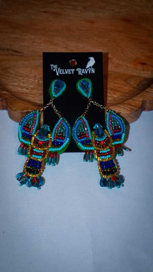 Blue Lobster Earrings