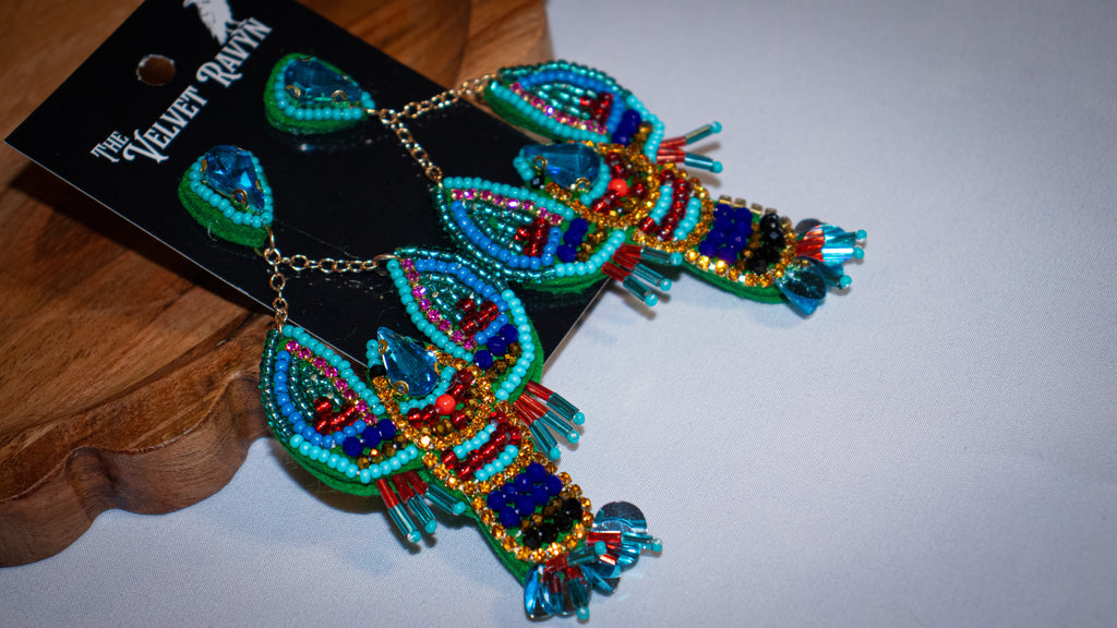 Blue Lobster Earrings