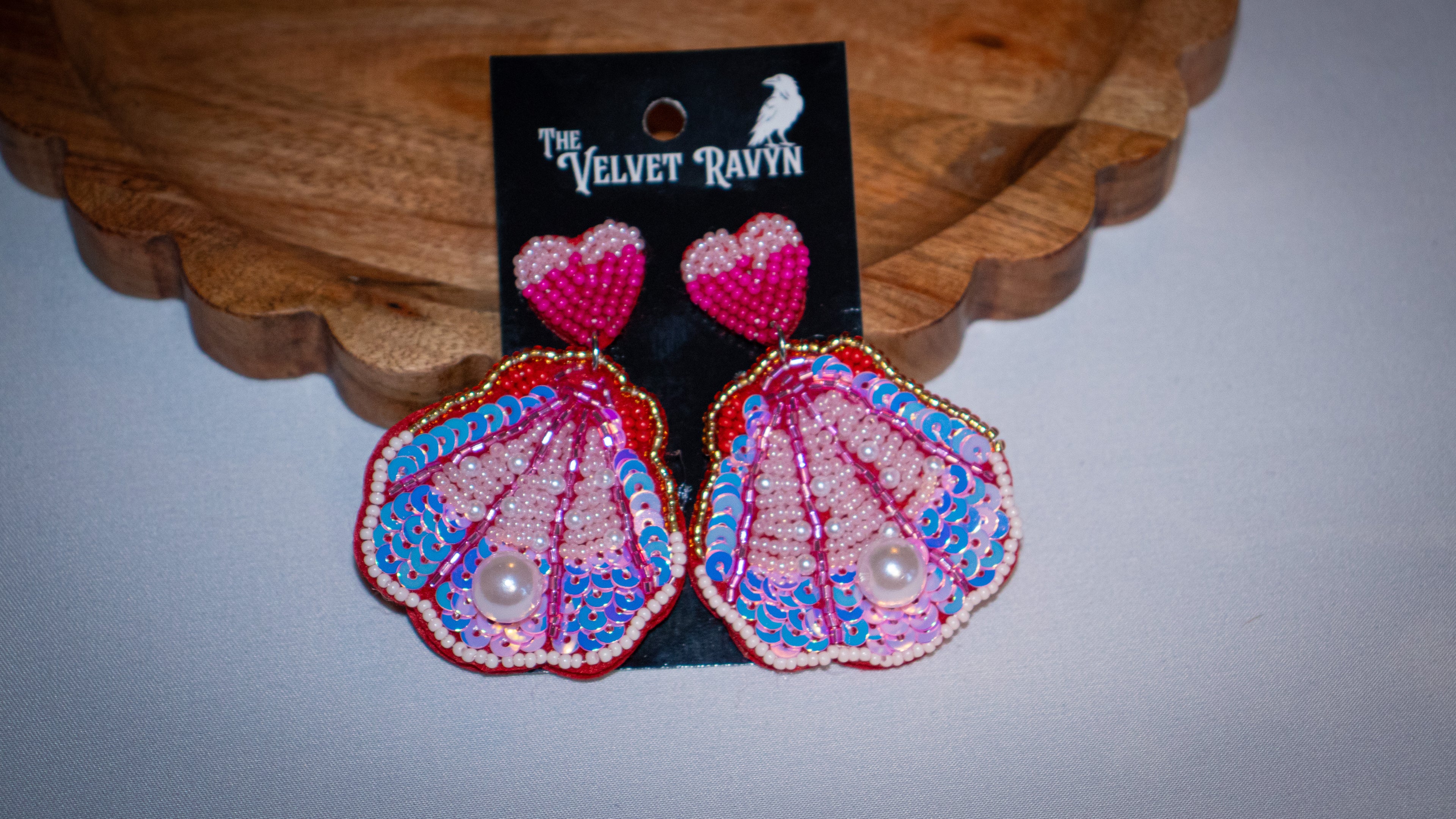 Pink Clam Earrings