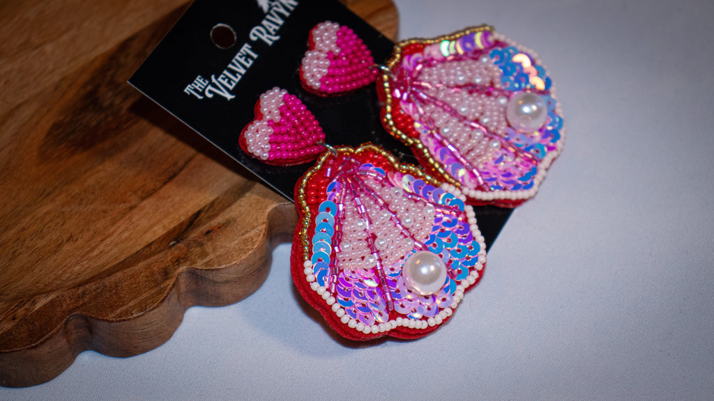 Pink Clam Earrings