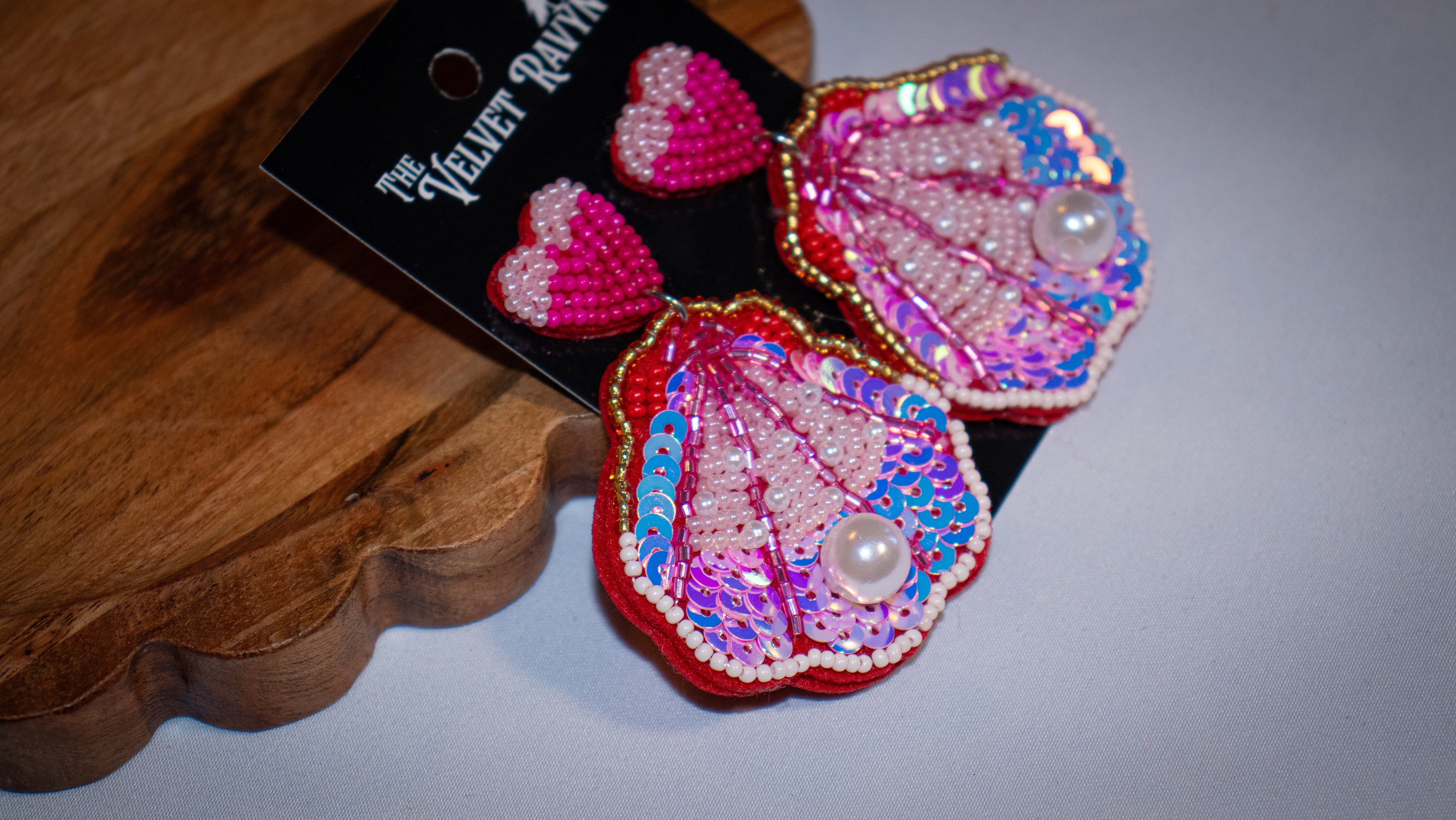 Pink Clam Earrings