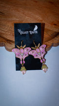 Pink Moth Earrings