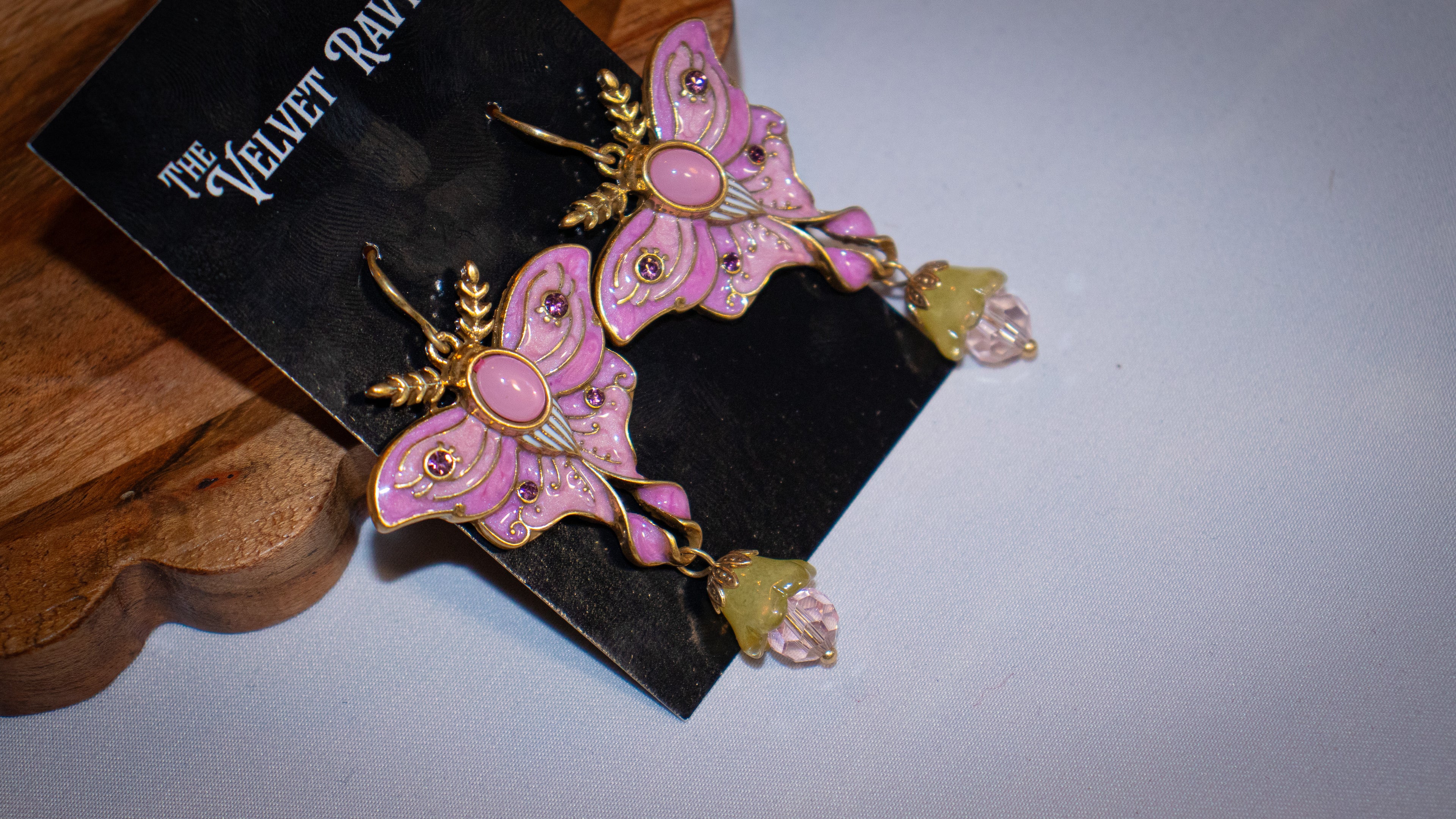Pink Moth Earrings