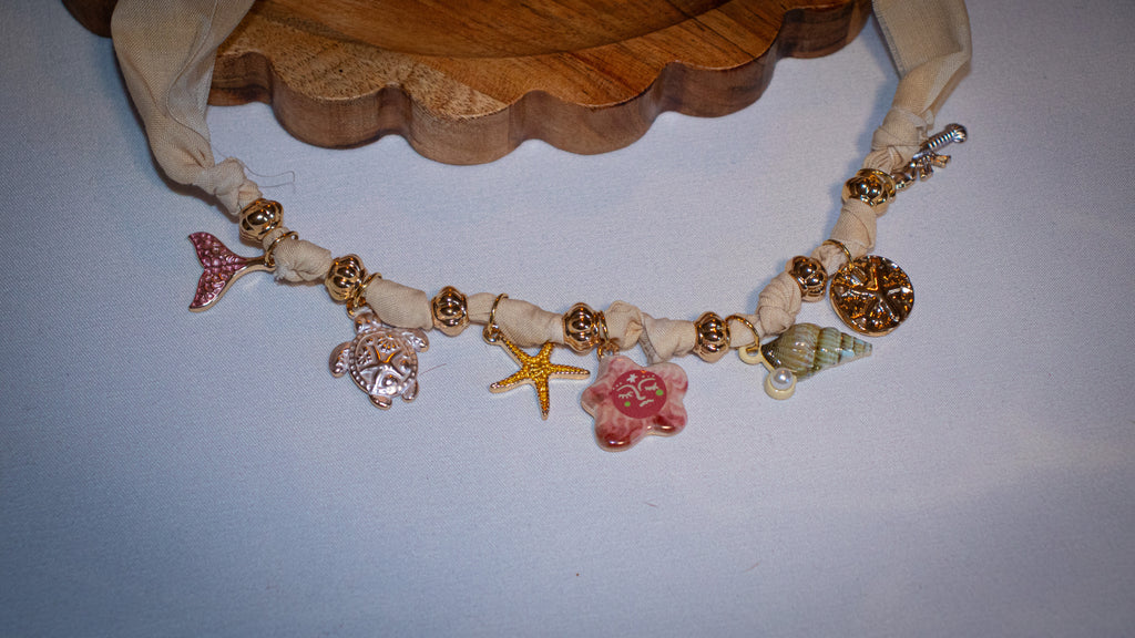 Summer Starfish Scarf Charmed Necklace